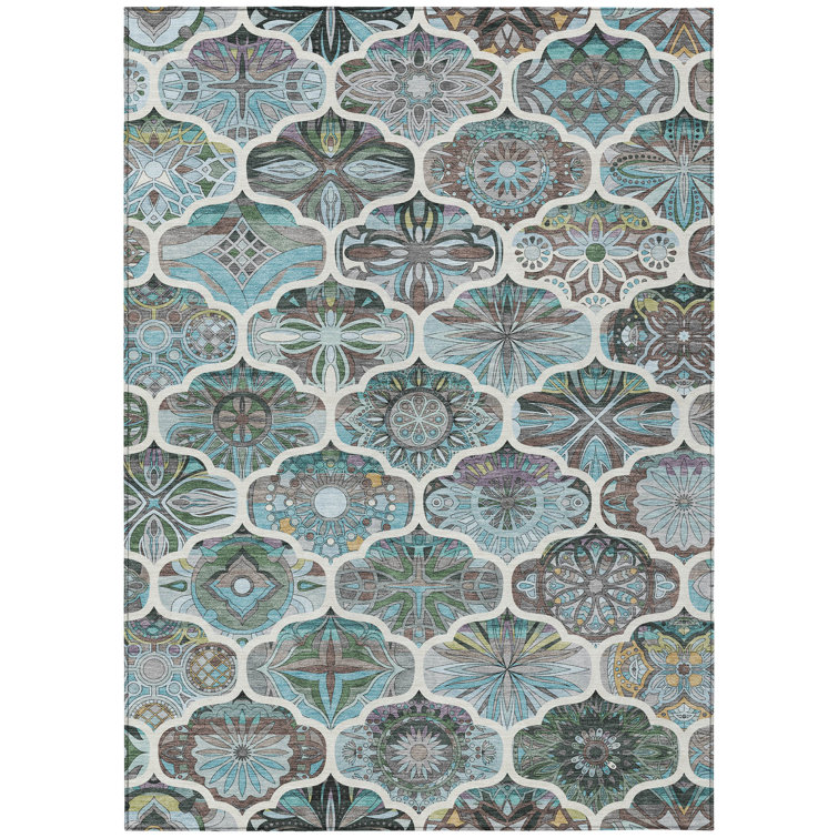 Machine Washable Indoor/Outdoor London ACN2257 Panels Rug