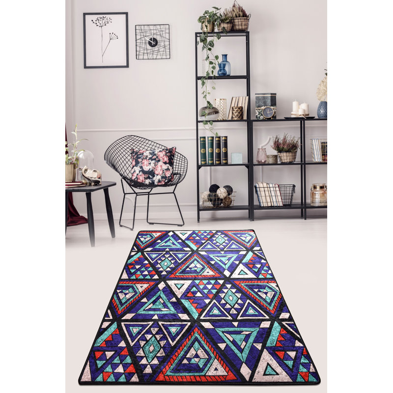 Antibacterial Non-Slip Area Rug, 100% Polyester, 47.2 x 70.9 inches | 0.16 in Pile Height, Machine Washable, Durable Felt Base | Perfect for Living Room, Bedroom, & Dining Room | Soft, Stylish, and Easy to Maintain