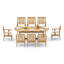8 Seats 9 Pcs Grade-A Teak Wood Dining Set: 94" Mas Oval Trestle Leg Table And 8 Caranas Arm Chairs #11Ca2308-867137172-867137173