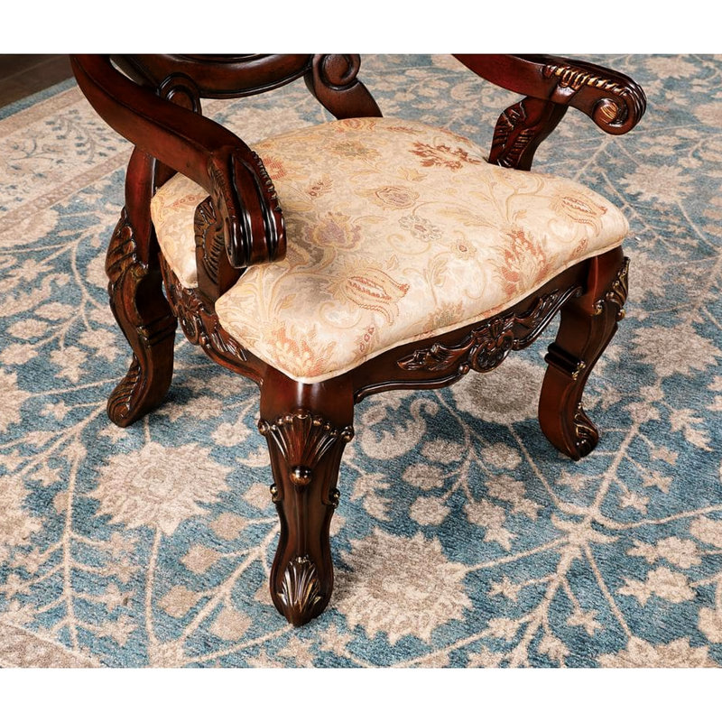 2 fauteuils en bois massif brun cerise / brun de style traditionnel