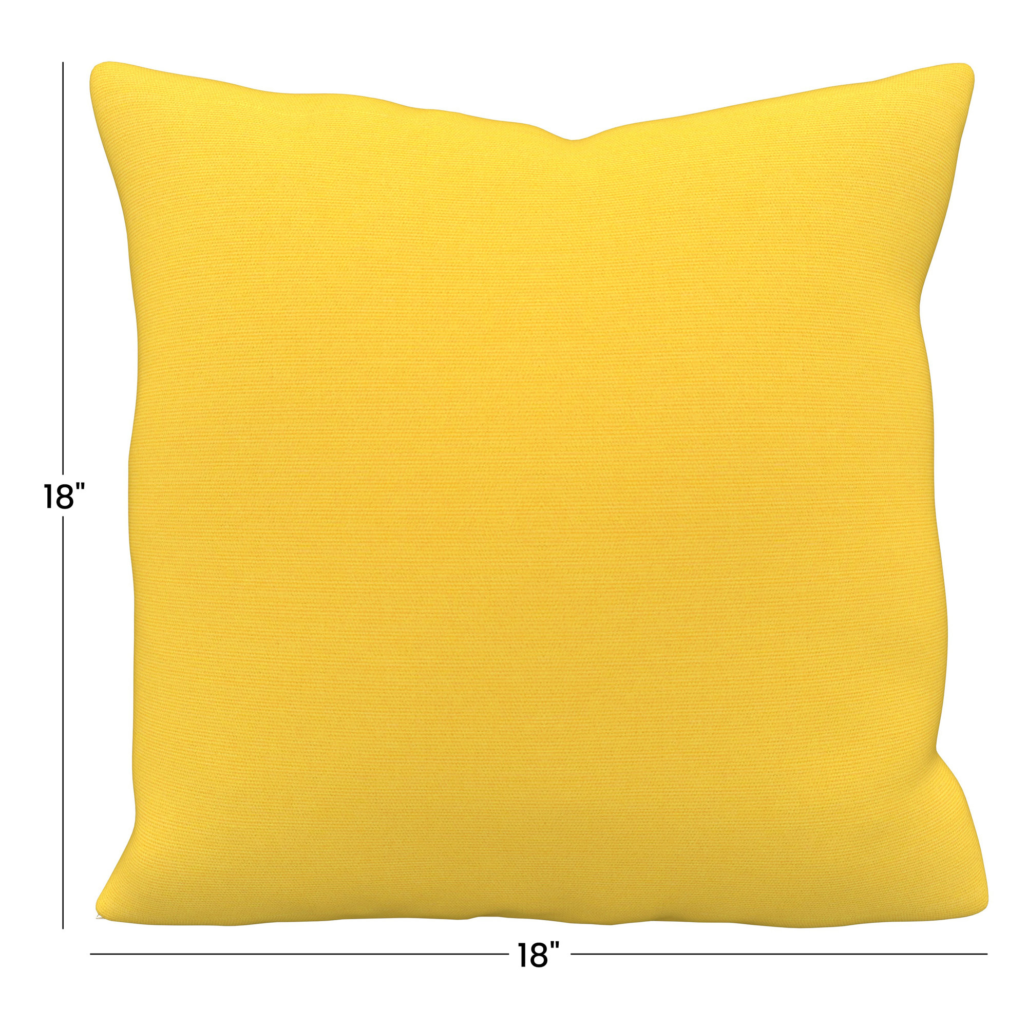 Indoor/Outdoor Throw Pillow, Sunbrella Canvas Sunflower Yellow, Square 18"