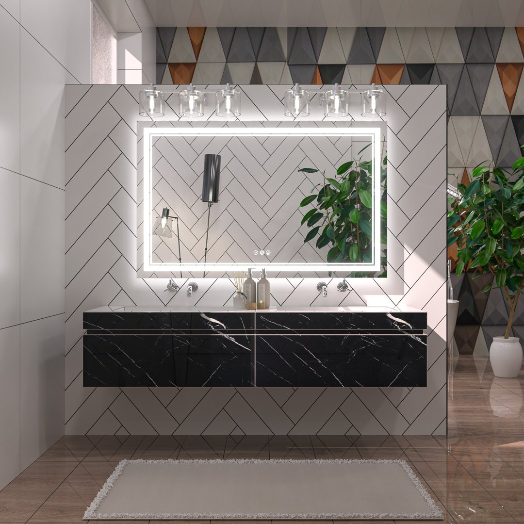 Chrisna Front and Backlit LED Bathroom Vanity Mirror Ivy Bronx 