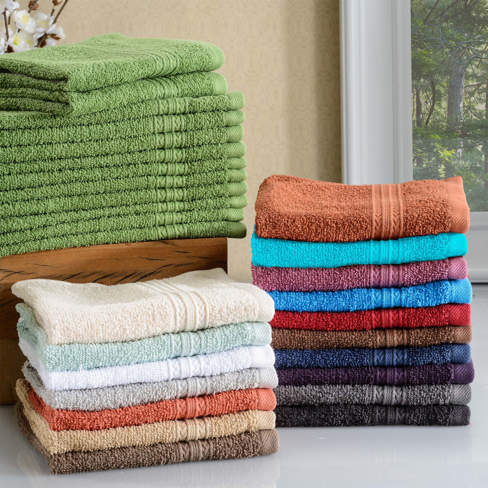 Hannu 12-Piece Sustainable Cotton Towel Set, Coffee