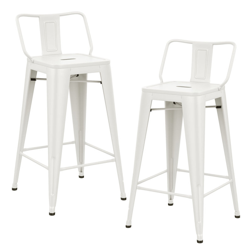 Comptoir et tabourets de bar en métal, Tabouret de comptoir (siège d'une hauteur de 26 p, Argent argent