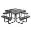 Table de pique-nique carrée 46 po avec trou pour parasol