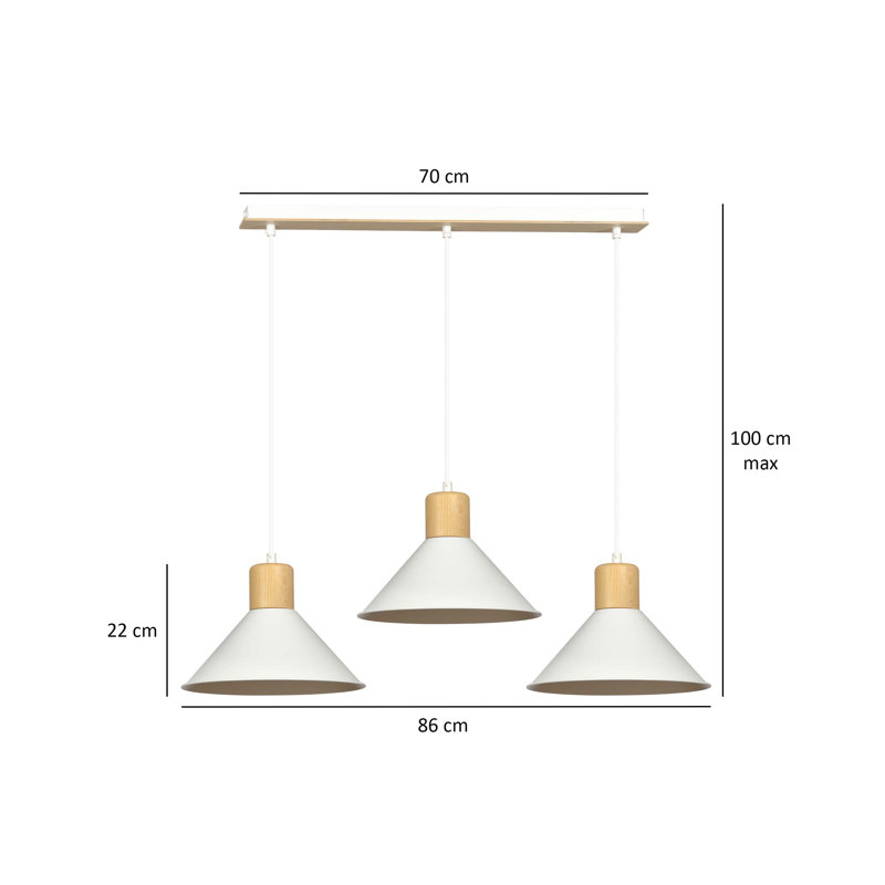 Sweetwater 3 - Light Kitchen Island Pendant, White