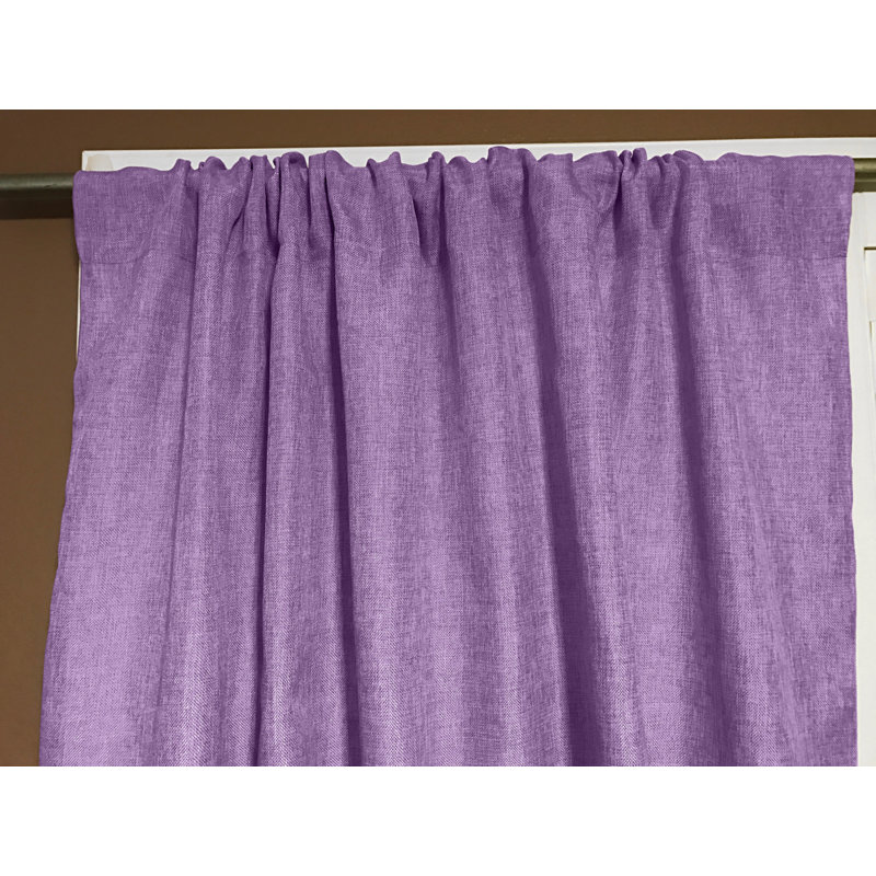 Panneau de rideau semi-transparent en polyester Kortnee, Lavande, L 58 po x L 72 po