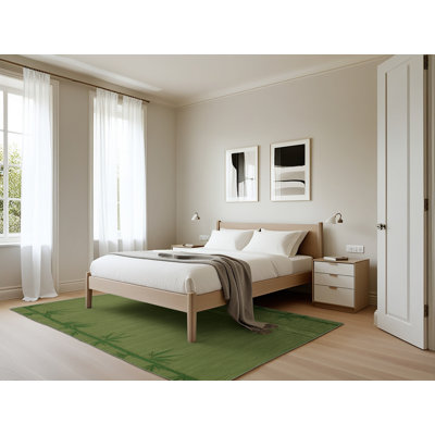 Tapis vert uni lavable à la machine
