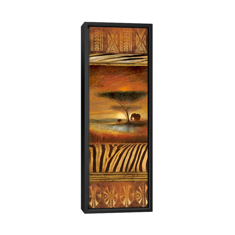 «Serengeti Silhouette II», reproduction d'art sur toile, H 36 po x l 12 po x P 1,5 po, Cadre noir