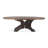 Auberta Teak Oval Solid Wood Top Metal Base Dining Table