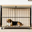 Mobilier de cage pour chien avec plateau - espace de vie confortable pour les grands chiens, structure en métal renforcé, double comme console, barres en acier uniformément espacées, assemblage rapide et confort polyvalent