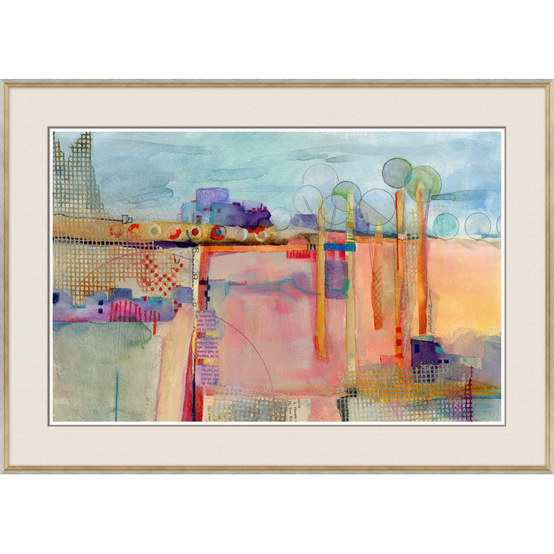 The Countryside Giclee On Canvas by Jill Krasner, Chrome Framed Paper, Beige, 30" H x 40" W x 2" D