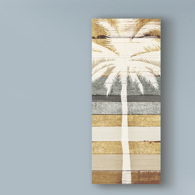 « beachscape palms iv gold neutral », reproduction d’impression sur toile tendue