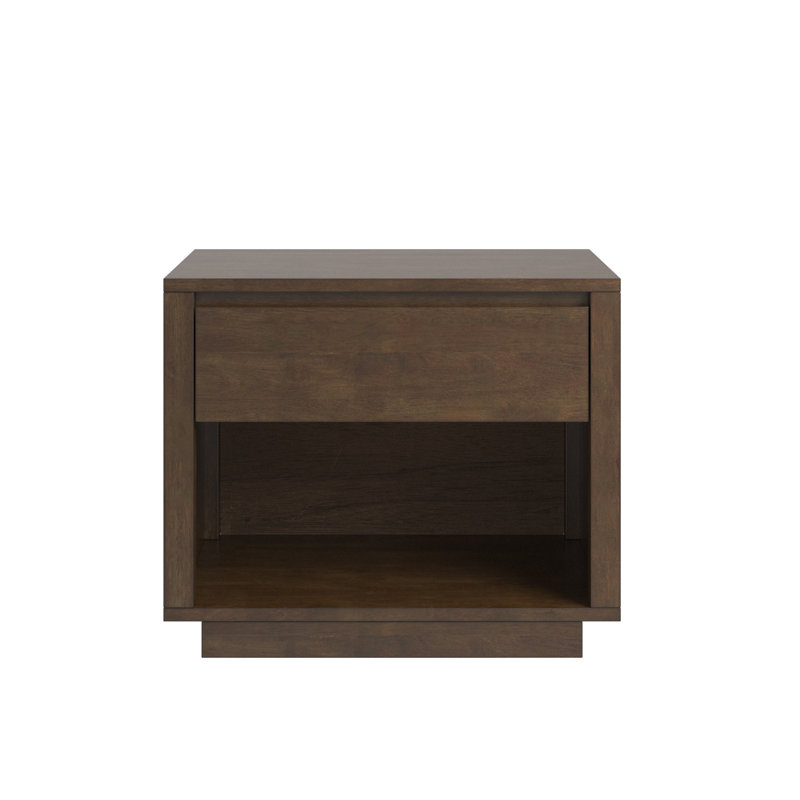 Ismail Danish-Inspired Modern 1-Drawer Nightstand, Walnut