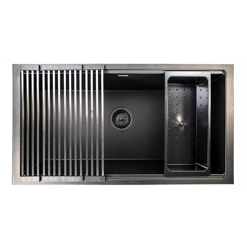 Plymouth 33.75'' L Single Basin Kitchen Sink, Matte White