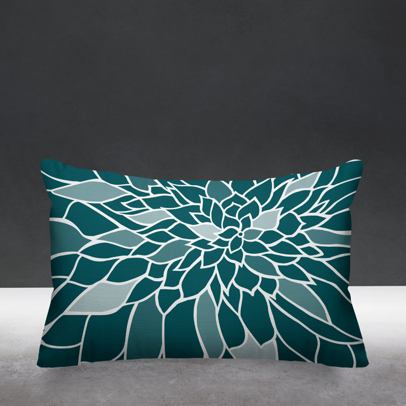 Raina Floral Indoor/Outdoor Throw Pillow, Green