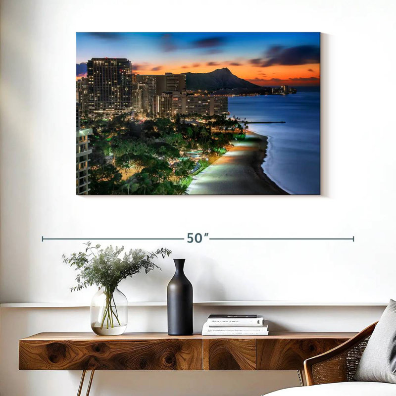 Gillard Waikiki Coast Sundown, H 26 po x l 39 po