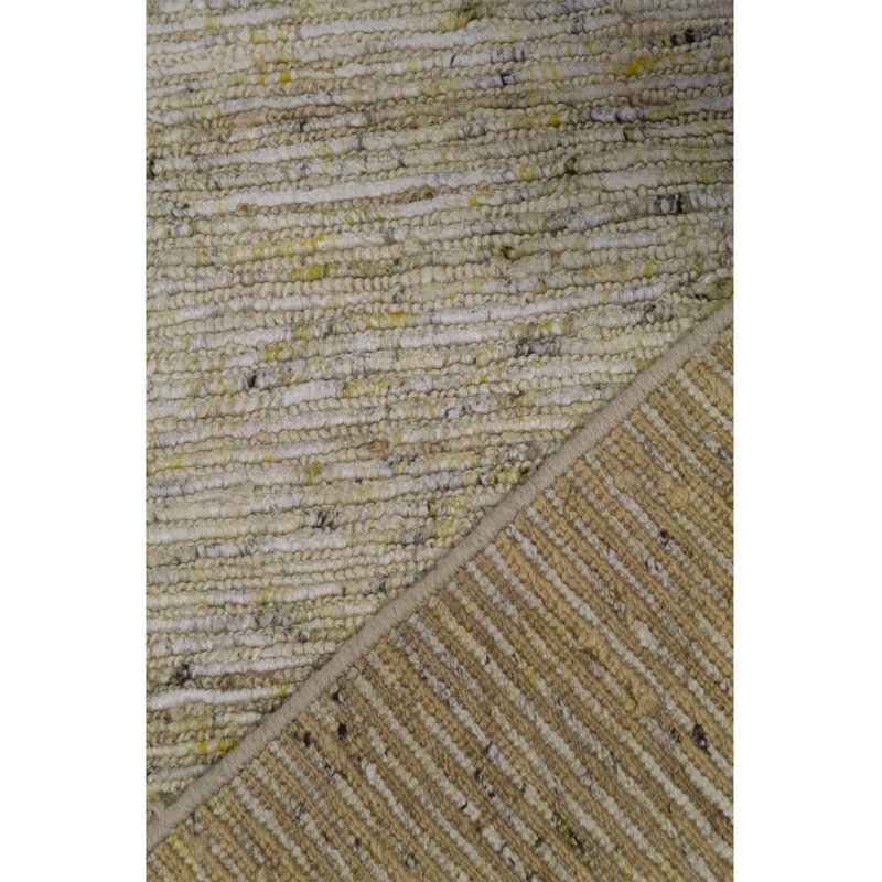 Tapis jaune et naturel noué à la main de haute qualité
