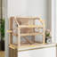 Wooden Hamster Cage with Detachable Bottom Hut Seesaw Natural