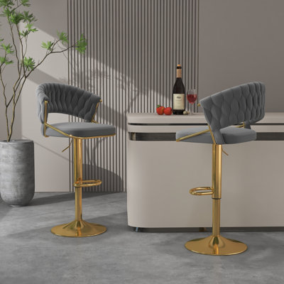 Christal Swivel Upholstered Adjustable Height Counter Stool
