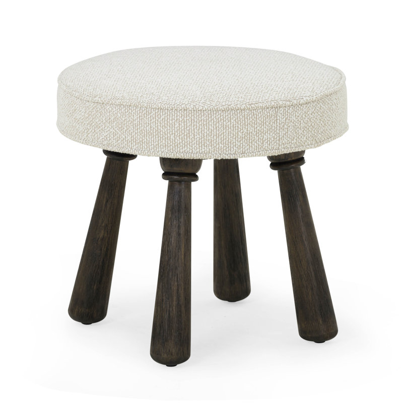 Pookie Cream Boucle Stool, Cream