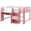 Lit plateforme mezzanine en bois de pin rose chaud pour matelas double
