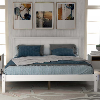 Platform Bed Frame With Headboard,Wood Slat Support by Red Barrel Studio
