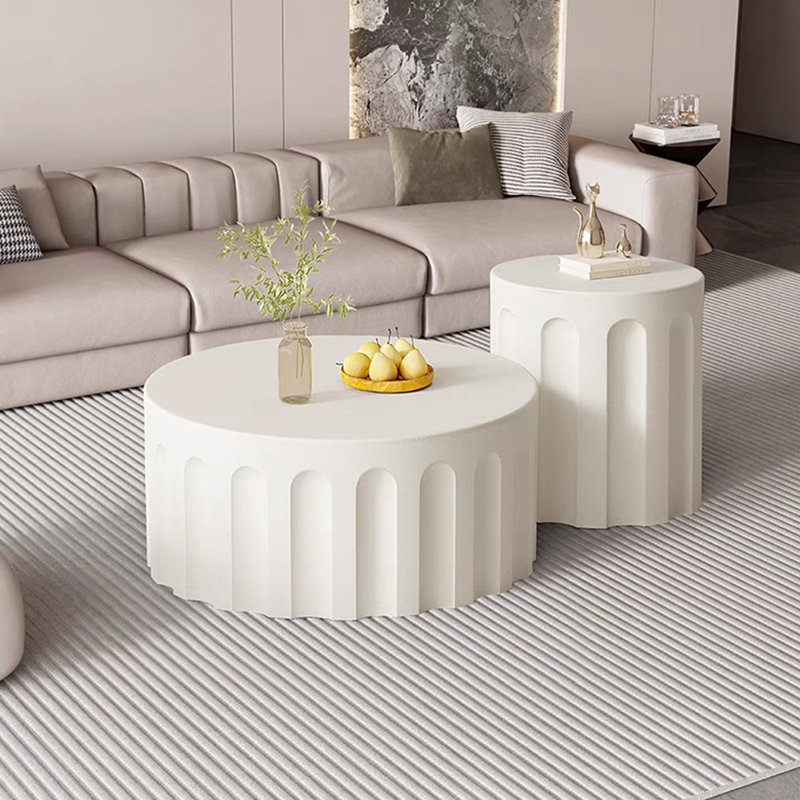 Table basse moderne simple de style crème, Blanc