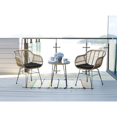 Filiberta 2 - Person Patio Conversation Set with Cushions