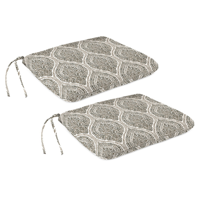 18" x 20" Outdoor Seat Cushion with Ties (Set of 2), Brown