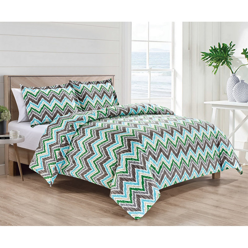 Egyptian Luxury 1800 Count 3 Piece Duvet Cover Set - 7 Patterns, Queen Duvet Cover + 2 Queen Shams