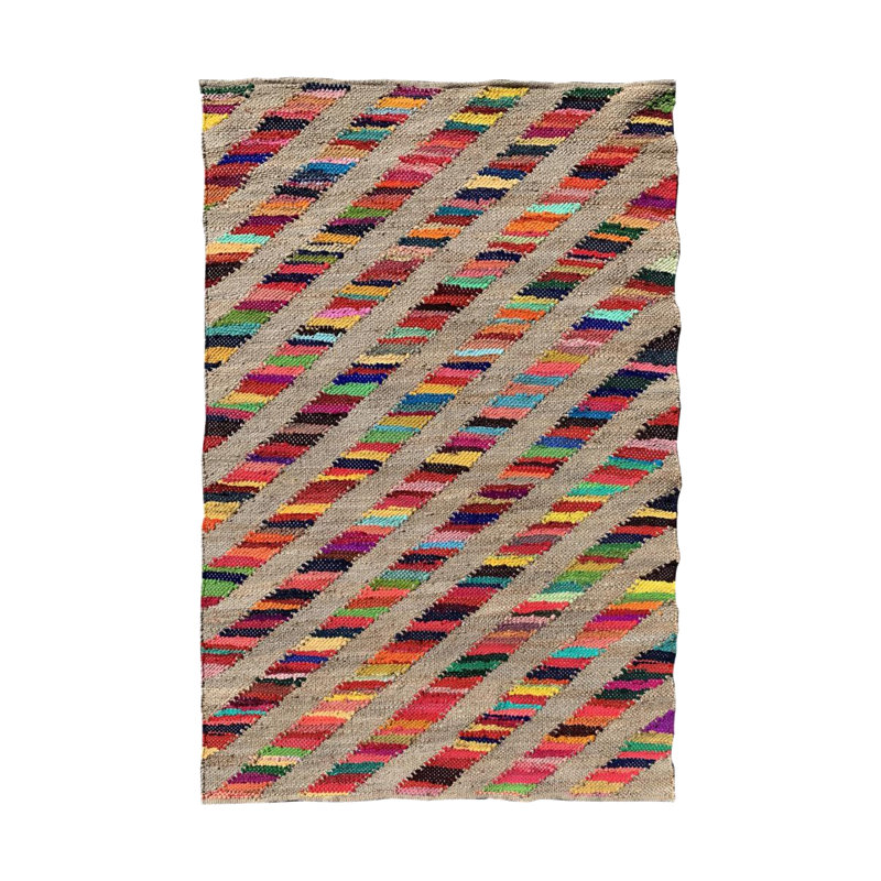 Eberly Rectangle Geometric Jute / Sisal Hand Woven Kilim, Rectangle 160 x 230cm