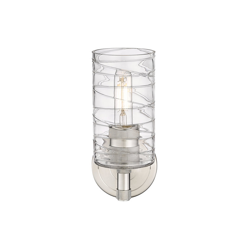 Applique murale 1 lumière Crown Point, Tourbillon déco, Nickel satiné, H 10,5 po x l 3,88 po x P 6,5 po