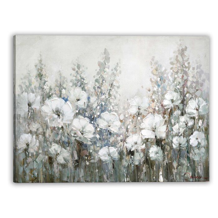 Winston Porter Elegant Flowers On Canvas Print & Reviews | Wayfair