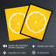 Wall Art Print Lemon On Citron On Monotone Minimalist Kitchen Interior Decor Poster