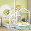Lit simple blanc avec tablette en bois de pin massif pour une maison de repos fiable, structure en bois, confortable