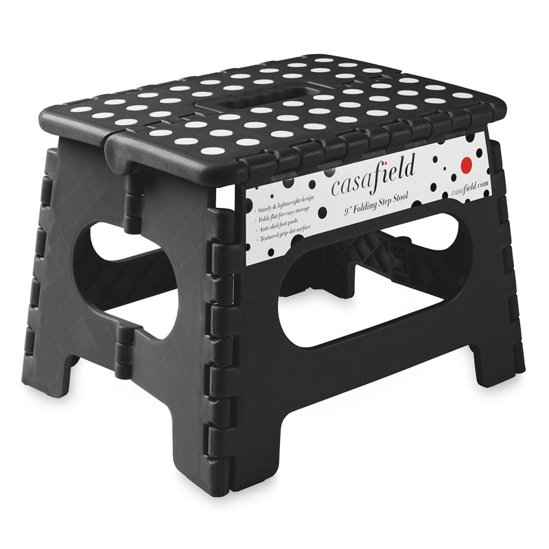 Lightweight Folding Step Stool, Black