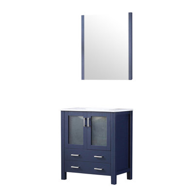 Meuble-lavabo élégant avec plateau en céramique et miroir