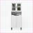 4-Door Tall Storage Bookcase with Tempered Glass, Adjustable Shelves | White MDF Engineered Wood