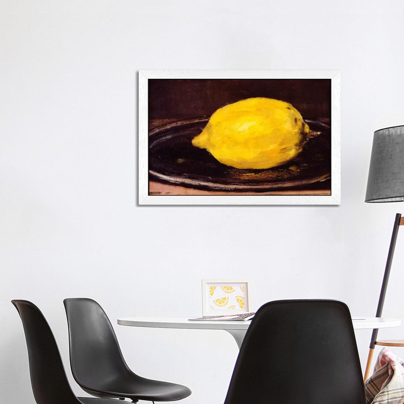The Lemon by Edouard Manet - Painting on Canvas, 152.5 cm H x 101.5 cm W, White Floater Framed