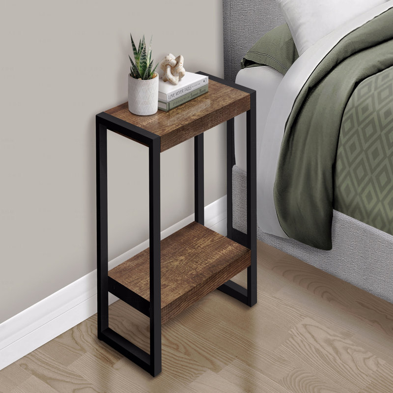 Table d'appoint, table d'appoint, table de bout, table de chevet, lampe, stratifié, métal, industriel