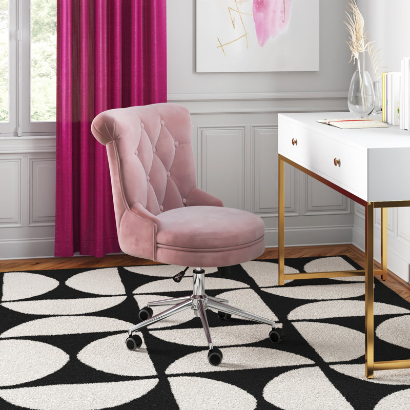 Wynnie Velvet Task Chair, Pink