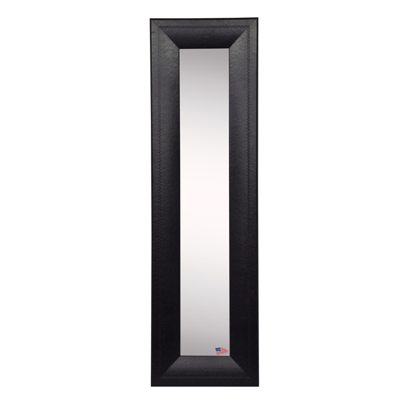 Niami Flat Leather Wall Mirror, 39.75" H x 11.75" W