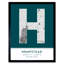 Hempstead City Map Hempstead United States City Map Teal - Single Picture Frame Typography