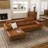 Ladonnia Black Genuine Leather Sectional,L-Shaped Sofa with Adjustable Headrests, Leather Sofa with Left Hand Facing Chaise - Modern Classic Style-679581650-679677571