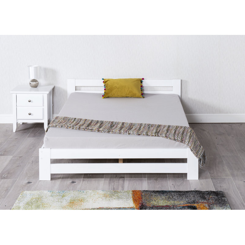 Nikolas Solid Wood Bed, Single (3'), White