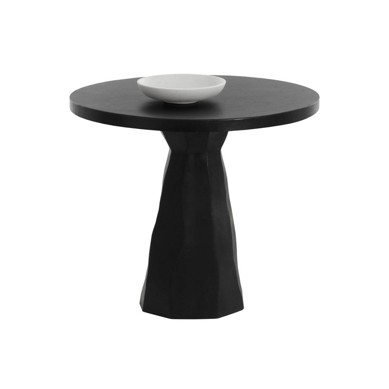 Kliff Outdoor Round Bistro Table, Black