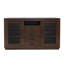 Console média contemporaine 60 po avec portes en verre trempé, tiroirs et tablettes réglables Kavia - chêne clair-1879553820-1879553893