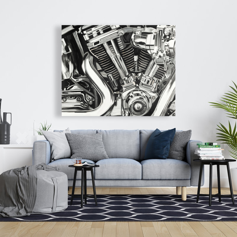 Mécanisme d'une moto - Toile de bureau pour la décoration intérieure