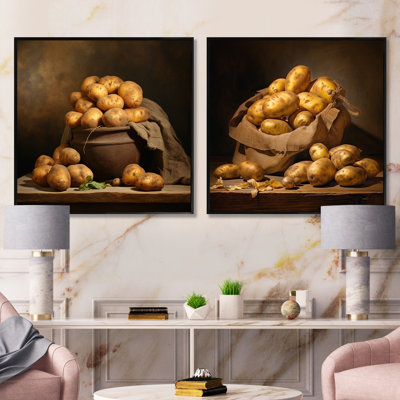 Potato Amber Agriculture - Vegetables Square Collage Set Of 2